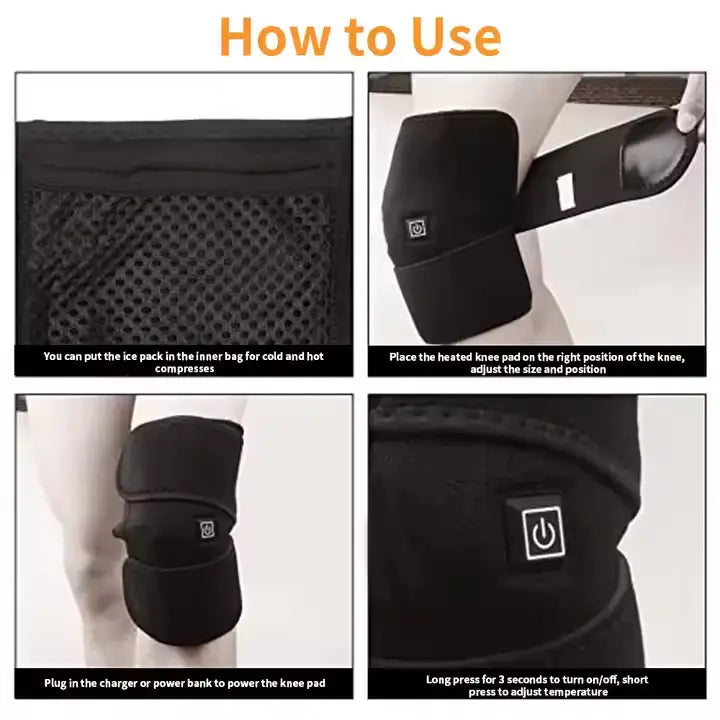 Adjustable Knee Heating Pad with USB Power & Pain Relief
