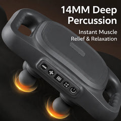 Premium Muscle Massage Gun with 6 Massage Heads, LCD Display, Deep Tissue Percussion Therapy, 5+ Speed Levels, 15W Rechargeable Cordless Body Massager, 2000mAh Battery