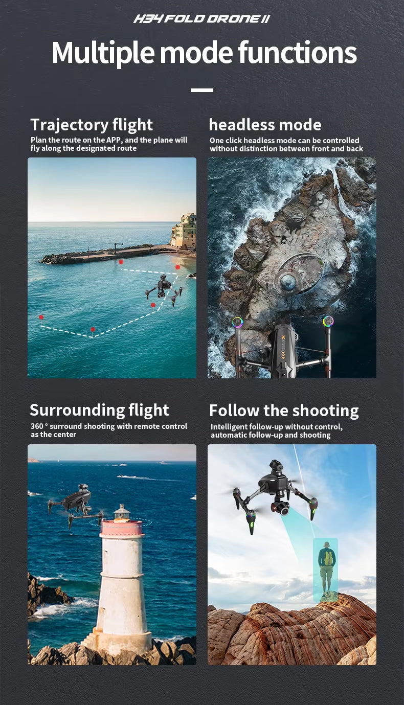4K Dual Camera Portable Folding Quadcopter Drone with Aerial Camera, Obstacle Avoidance & Gesture Control