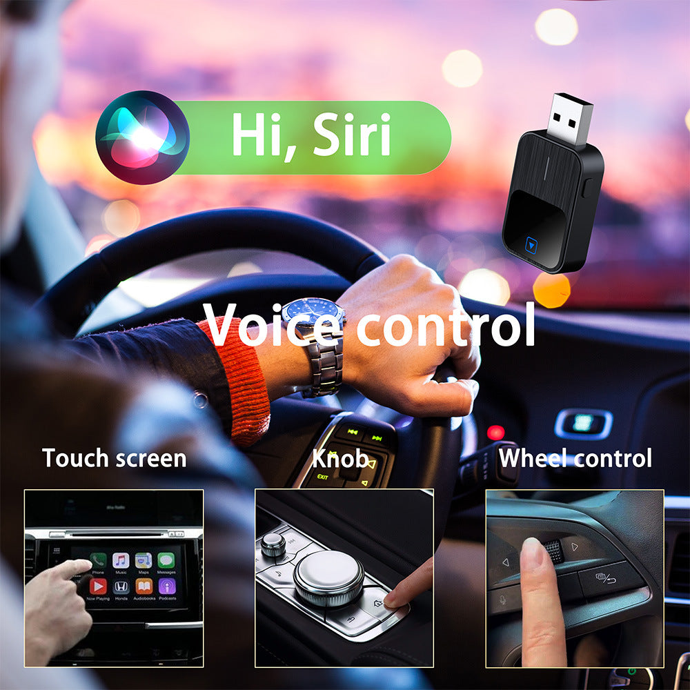 2-in-1 Wireless CarPlay & Android Auto USB Adapter with Bluetooth 5.3, Dual-Band WiFi, Voice Control & Multi-Car Compatibility – Plug & Play Smart Connection for iOS & Android Devices