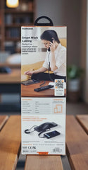 Porodo Classic Retro Phone Handset with USB-C Connector, Noise-Cancelling Microphone, 28mm Speaker and Coiled Cable