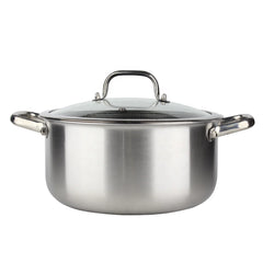 OSFE Home Cooking 316 High Quality 10-Piece Luxury Triply Stainless Steel Non Stick Cookware Set With Glass Lid (32-28-24-20 cm Pots and Pan 28 cm)