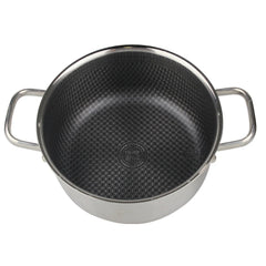 OSFE Home Cooking 316 High Quality 10-Piece Luxury Triply Stainless Steel Non Stick Cookware Set With Glass Lid (32-28-24-20 cm Pots and Pan 28 cm)