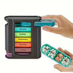 Pill Organizer with Color Coded Compartments