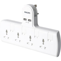 Philips Power Socket 4 Bs Fuse Plug With Individual Lighting Switch 13a 250v~ 3250w