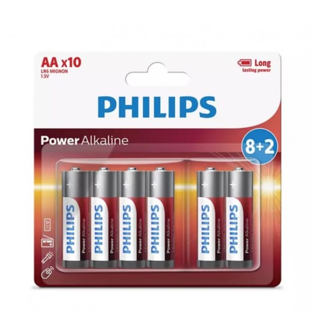 Philips Battery Alkaline Aa Promo Pack (8 + 2) Blister