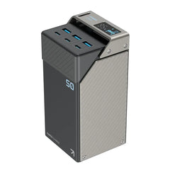 Powerology 50000mAh Power Bank 65W 3×PD Type-C and 3×USB-A - Black