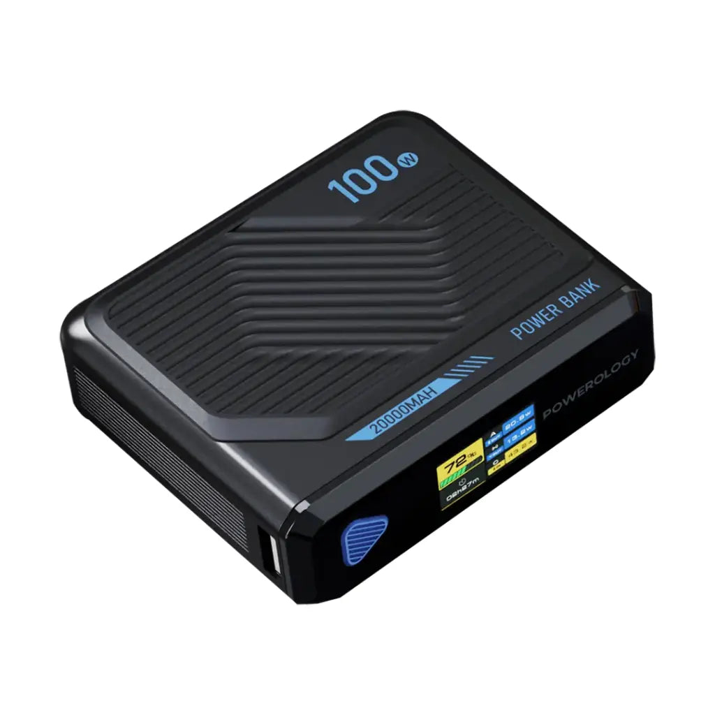 Powerology Ultra-Mini 100W MagSafe Wireless Charger Power Bank 20000mAh - Black