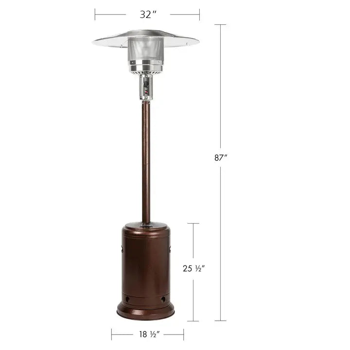 High-Powered Vertical Outdoor Gas Patio Heater - 13000W - Brown