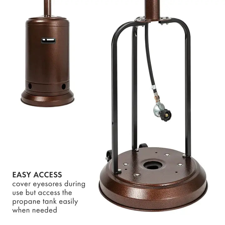 High-Powered Vertical Outdoor Gas Patio Heater - 13000W - Brown