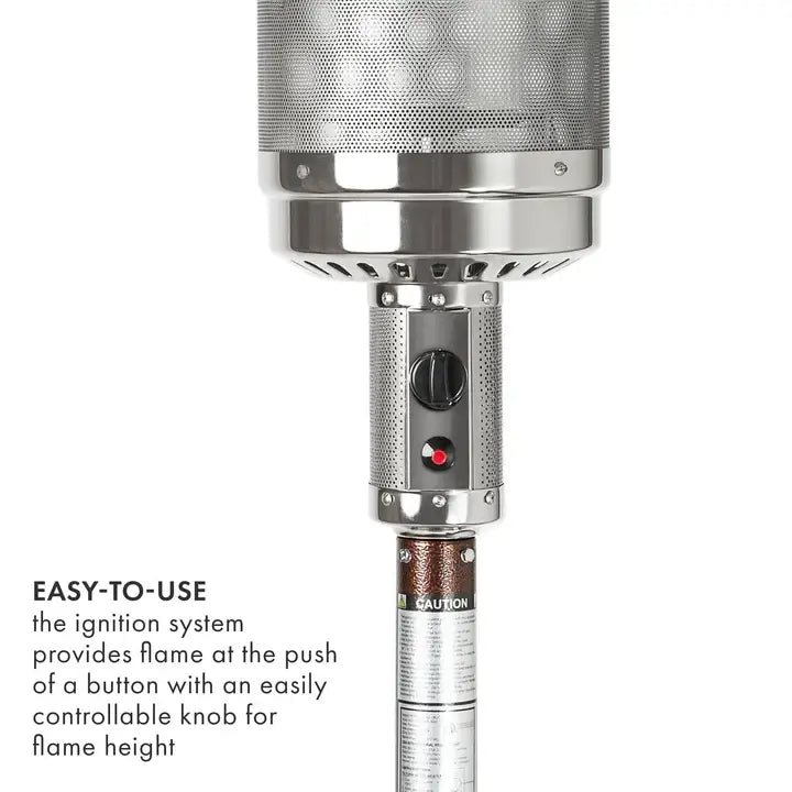 High-Powered Vertical Outdoor Gas Patio Heater - 13000W - Brown