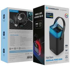 Powerology Halo Beam 40000mAh Power Bank PD 65W - Black