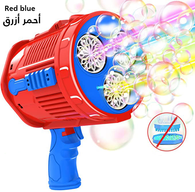 رشاش الفقاعات الملون مع بطارية قابلة لإعادة الشحن - مثالي للمرح في الهواء الطلق والحفلات والاحتفالات