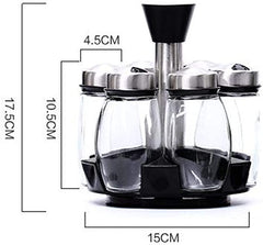 6 pcs Rotating Condiment Spice Jars Set for Kitchen