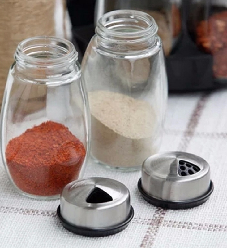 6 pcs Rotating Condiment Spice Jars Set for Kitchen