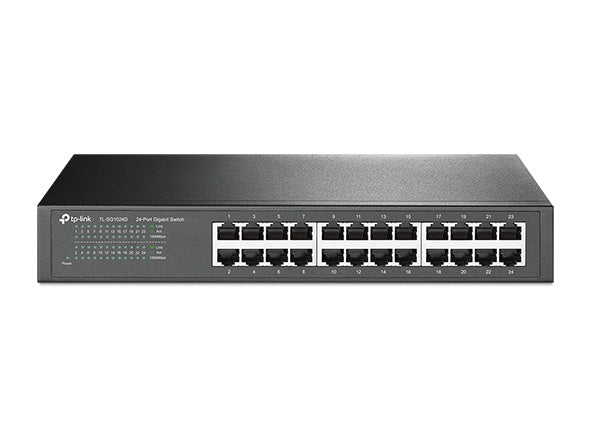 محول تي بي-لينك 24 منفذ جيجابت غير مُدار قابل للتركيب في الرف