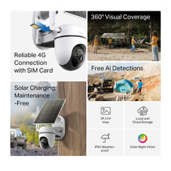 Solar-Powered Pan/Tilt 4G LTE Security Camera Kit