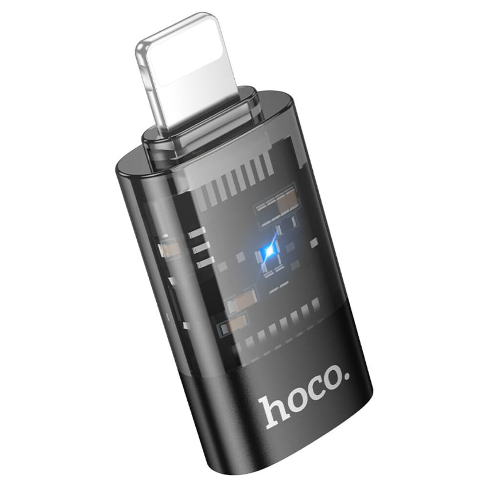 محول HOCO UA36A OTG شفاف من iP ذكر إلى C أنثى