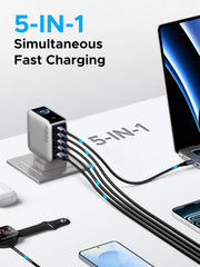 UGREEN 100W Nexode Pro 5-Port GaN Fast Charger with Smart Display UK – X773 – 65621B – 1 Year Warranty