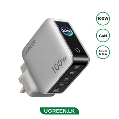UGREEN 100W Nexode Pro 5-Port GaN Fast Charger with Smart Display UK – X773 – 65621B – 1 Year Warranty