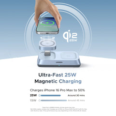 UGREEN 25W MagFlow Qi2 3-in-1 Magnetic Wireless Charger – W711 – 55678 – 1 Year Warranty