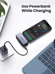 UGREEN 5000mAh PD-20W Power Bank with Built-in USB-C Connector - Black