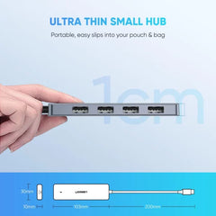 UGREEN 4-Port USB3.0 Hub with USB-C Power Supply - Grey