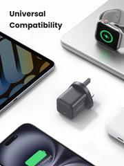 UGREEN 30W One Port USB-C GaN Fast Charger UK - Space Grey