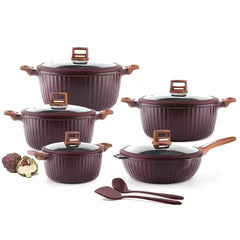 OSFE Cookware Set - 12 pcs - Burgundy