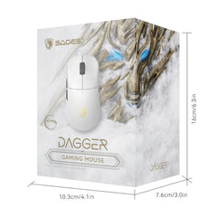 Sades Dagger S1W Gaming Mouse 30,000 DPI ultra light design 48G - White