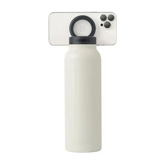 RINGO Water Bottle, 32 Oz/1 L, MagSafe Screw Lid MagSafe Booster Ring, Ivory