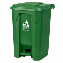 80L Large Capacity Plastic Pedal Trash Bin with Hands-Free Foot Operation & Hinged Lid for Indoor & Outdoor Use