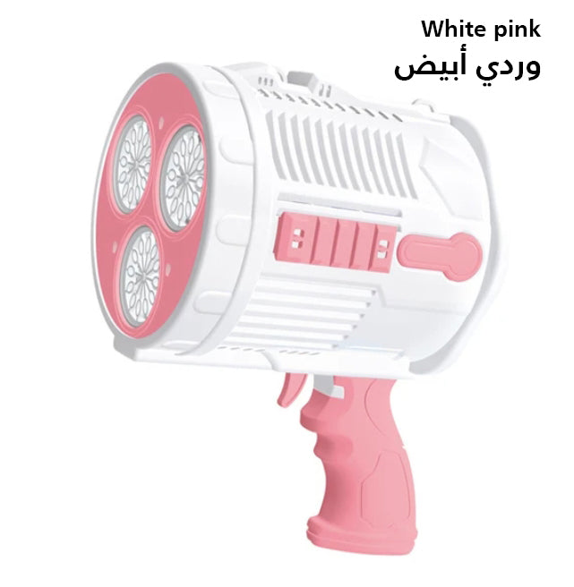 رشاش الفقاعات الملون مع بطارية قابلة لإعادة الشحن - مثالي للمرح في الهواء الطلق والحفلات والاحتفالات