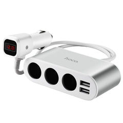 HOCO Z13 LCD One Pull Three Car Charger