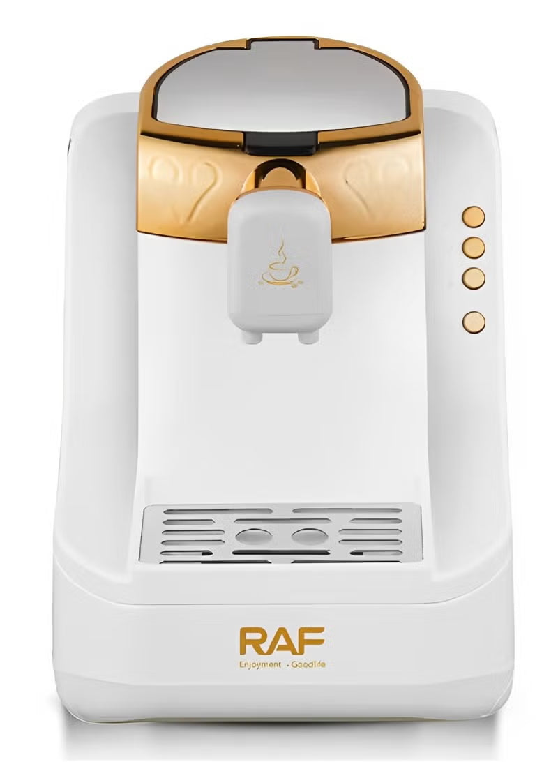 ماكينة صنع القهوة التركية RAF R.111 بنظام تخمير مزدوج بقوة 700 واط، وحماية من التدفق الزائد، ومنبه صوتي، وخزان قابل للفصل سعة 0.8 لتر