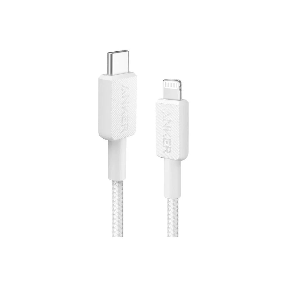 Anker 322 USB-C to Lightning Cable Braided (0.9m/3ft) - White
