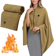 Premium USB Electric Heating Shawl Blanket 92 × 150 CM | 3-Level Temperature Control | Washable Soft Knitted Heated Throw | 5W USB Powered Warm Blanket for Home, Office & Travel