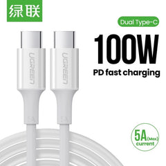 كابل UGREEN USB2.0 من النوع C ذكر إلى ذكر 5 أمبير 100 واط 2 متر US300