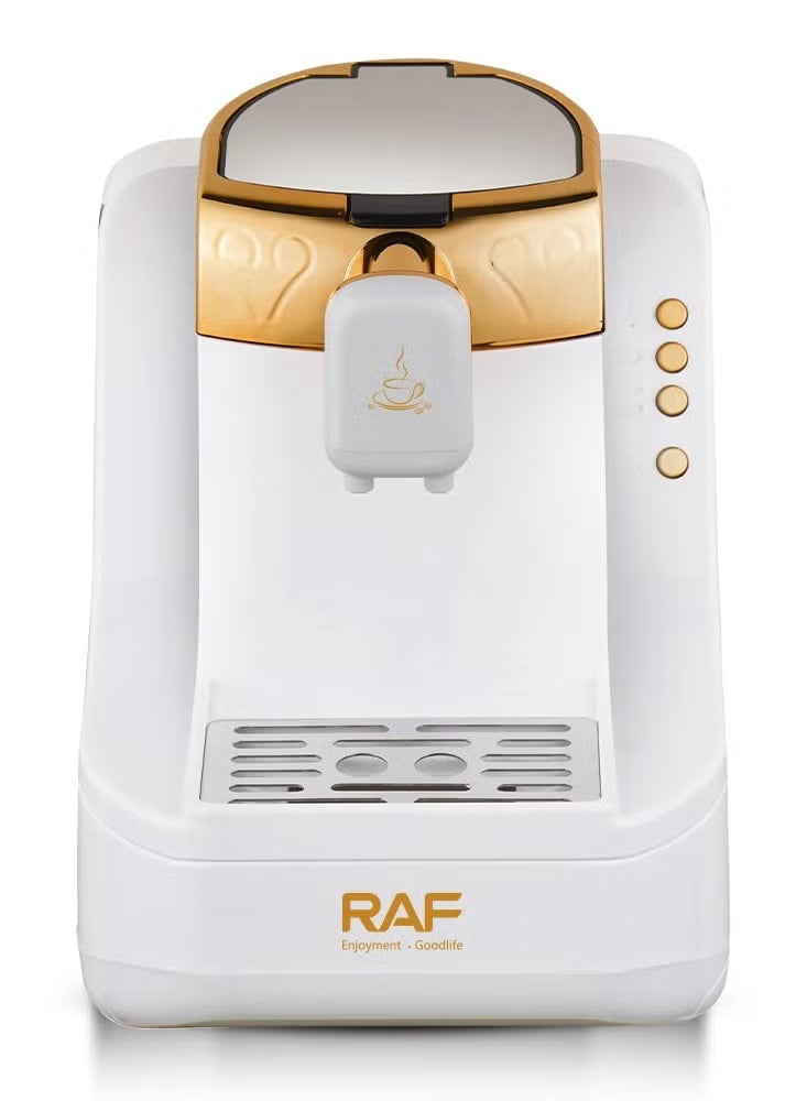 ماكينة صنع القهوة التركية RAF R.111 بنظام تخمير مزدوج بقوة 700 واط، وحماية من التدفق الزائد، ومنبه صوتي، وخزان قابل للفصل سعة 0.8 لتر