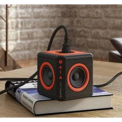 Allocacoc AudioCube Stationary UK Black Compact Speaker With Deep Bass Sound - 3803BK-UKACUB