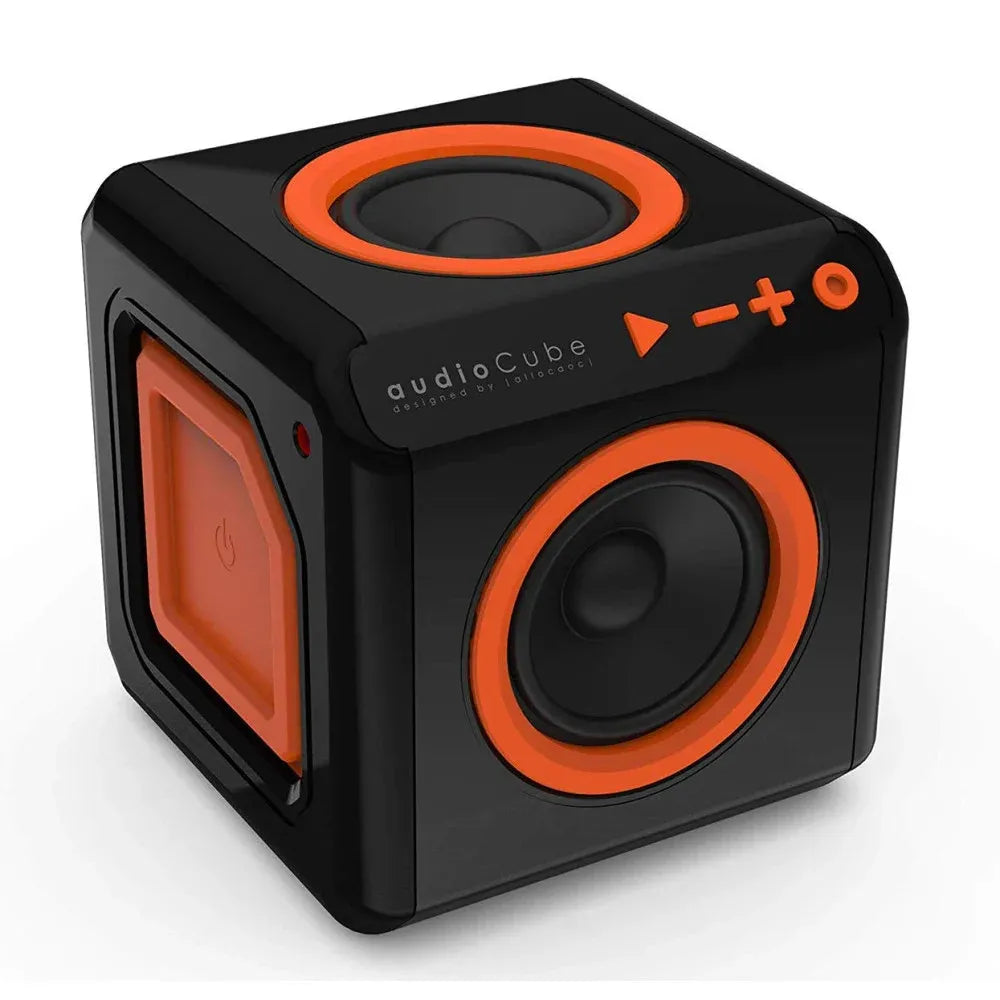 Allocacoc AudioCube Stationary UK Black Compact Speaker With Deep Bass Sound - 3803BK-UKACUB