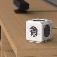 Allocacoc PowerCube Extended Monitor UK 1.5M Surge-Protected Power Extension With Multiple Outlets - 8930-UKEXMO