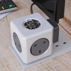 Allocacoc PowerCube Original Monitor UK Compact Multi-Plug Extension Adapter With Power Switch - 8830-UKORMO