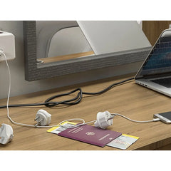 Allocacoc PowerCube Rewirable USB 4X Plug UK Compact Power Extension Cube With Dual USB Ports - 1850-UKRU4P