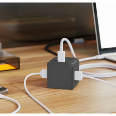 Allocacoc USB Cube Extended PD GaN 65W UK رمادي محول شحن عالي السرعة متعدد المنافذ - DH1257GY-UKPD65