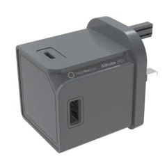 Allocacoc USB Cube Original PD GaN 65W UK Grey Compact Fast Charging Adapter - DH1250GY-UKPD65