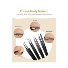 Atmoko 12 Pcs ESD Tweezer Set Precision Anti-Static Stainless Steel Tool Kit - AMBY039BB