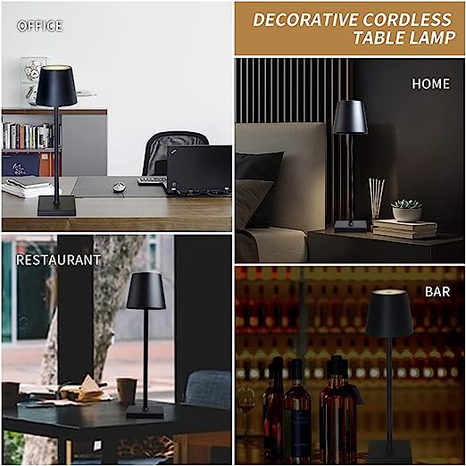 Modern LED Desk Touch Lamp with Dimming - Rechargeable, Waterproof Table Lamp for Home and Outdoor Use