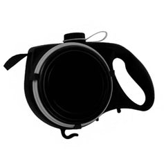 مقود الحيوانات الأليفة 5 في 1 (مقود، وعاء ماء، زجاجة ماء، كيس نفايات وخطاف) - أحمر