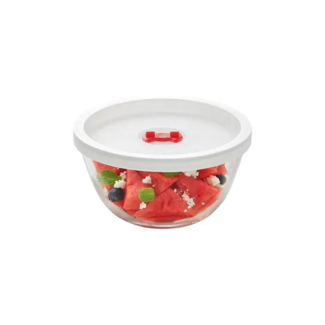 Borosil Glass Mixing and Serving Bowl with Lid, Microwave Safe Food Storage and Reheating Bowl